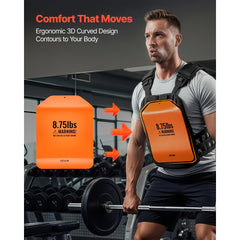 VEVOR Curved Weight Vest Plates, 8.75 LB Pairs, Premium Steel Tactical Weighted Plates for Vest, Ergonomic Design, for
