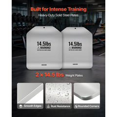 VEVOR Curved Weight Vest Plates, 14.5 LB Pairs, Premium Steel Tactical Weighted Plates for Vest, Ergonomic Design, for