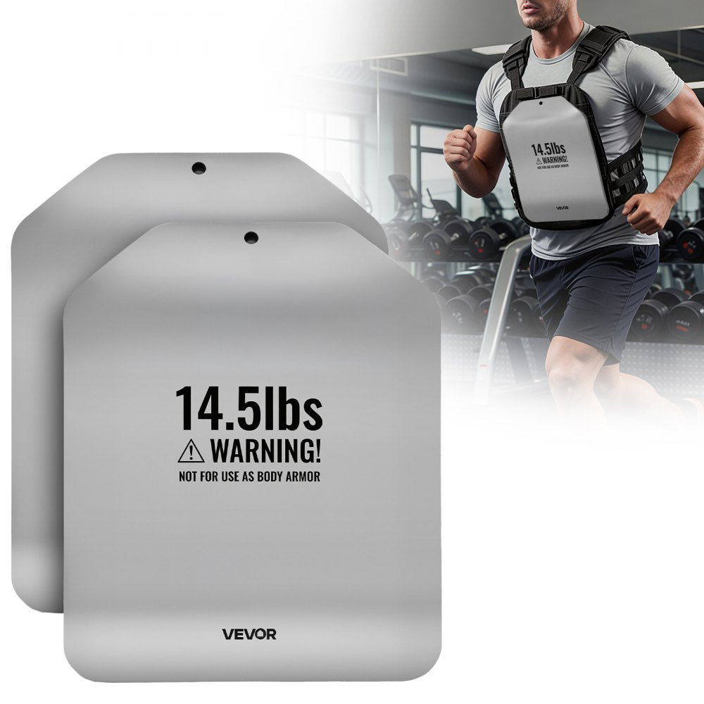 VEVOR Curved Weight Vest Plates, 14.5 LB Pairs, Premium Steel Tactical Weighted Plates for Vest, Ergonomic Design, for