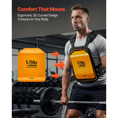 VEVOR Curved Weight Vest Plates, 5.75 LB Pairs, Premium Steel Tactical Weighted Plates for Vest, Ergonomic Design, for
