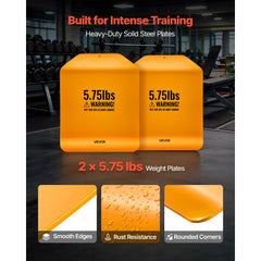 VEVOR Curved Weight Vest Plates, 5.75 LB Pairs, Premium Steel Tactical Weighted Plates for Vest, Ergonomic Design, for
