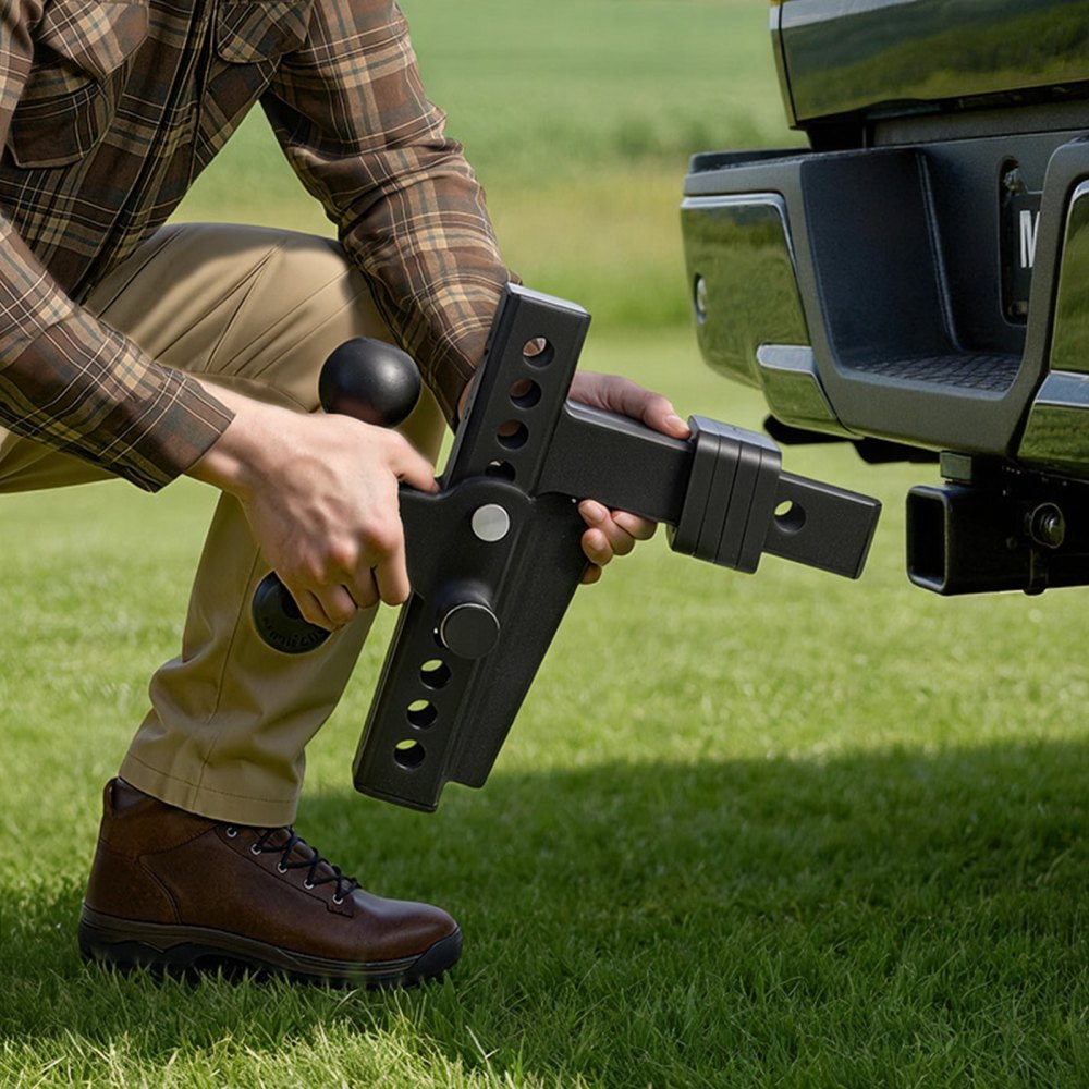 VEVOR Adjustable Trailer Hitch, Fit 2 Inch Receiver, Trailer Hitch Mount with 2 Inch & 2-5/16 Inch Balls, 18500 lbs