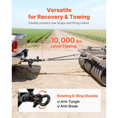 VEVOR Trailer Hitch Tri Ball Mount with D Shackle, Fit 2 Inch Receiver, 1-7/8 Inch, 2 Inch and 2-5/16 Inch Balls, 10000