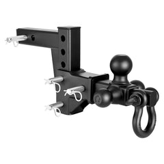 VEVOR Trailer Hitch Tri Ball Mount with D Shackle, Fit 2 Inch Receiver, 1-7/8 Inch, 2 Inch and 2-5/16 Inch Balls, 10000
