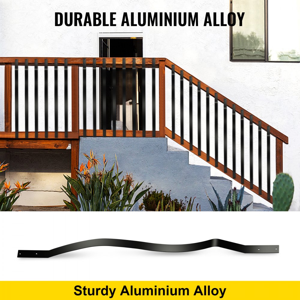 VEVOR Deck Balusters, 61 Pack Metal Deck Spindles, 29.5"x1" Staircase Baluster with Screws, Aluminum Alloy Deck Railing