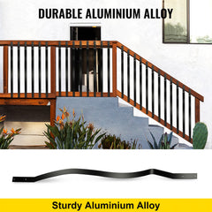 VEVOR Deck Balusters, 61 Pack Metal Deck Spindles, 29.5"x1" Staircase Baluster with Screws, Aluminum Alloy Deck Railing
