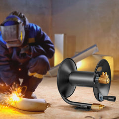 VEVOR Welding Hose Reel, Hand Crank Rewind Hose Reel with 3FT Lead-in Hose and 9/16"-18 B Fittings, Ceiling/Wall Mount