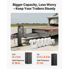 VEVOR Heavy-Duty Trailer Jack, 12,000 lbs Load Capacity, Sidewind Square Direct Weld-on Trailer Jack with Handle Crank