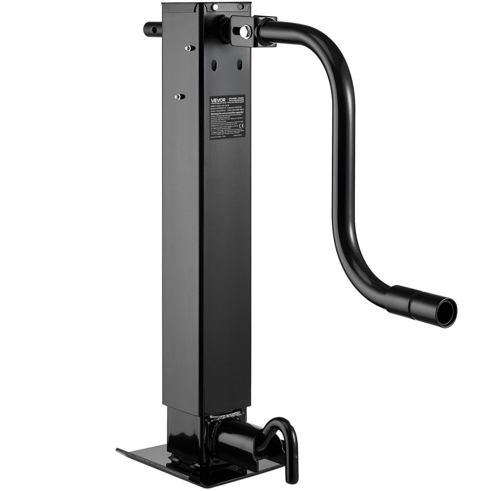 VEVOR Heavy-Duty Trailer Jack, 12,000 lbs Load Capacity, Sidewind Square Direct Weld-on Trailer Jack with Handle Crank