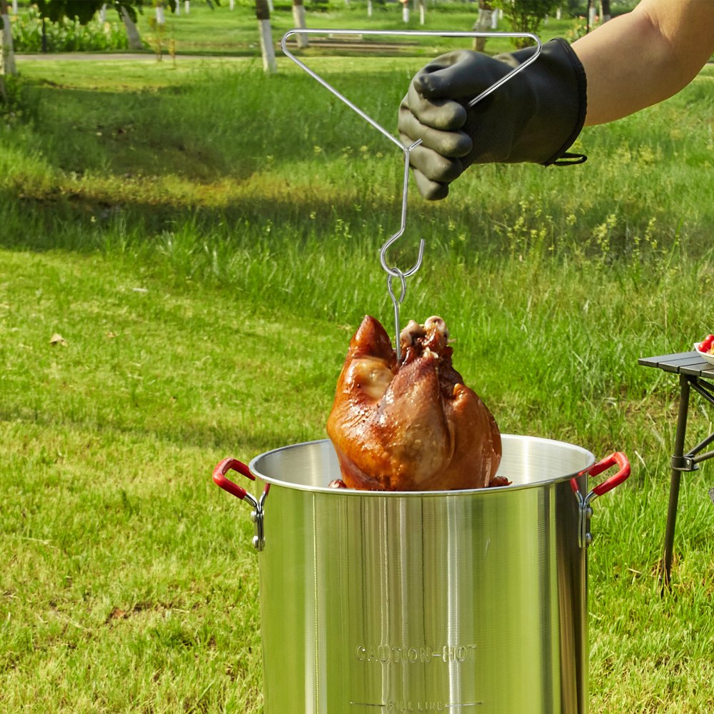 VEVOR Turkey Deep Fryer, 30-qt Turkey & 10-qt Fish Steamer Cooker Set, Outdoor Aluminum Seafood Frying Pot, 54,000 BTU