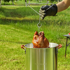 VEVOR Turkey Deep Fryer, 30-qt Turkey & 10-qt Fish Steamer Cooker Set, Outdoor Aluminum Seafood Frying Pot, 54,000 BTU