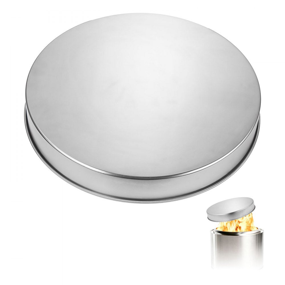 VEVOR Fire Pit Cover, 20" Round Bonfire Lid, Premium 304 Stainless Steel, for Outdoor, Patio, Backyard, Camping, Party