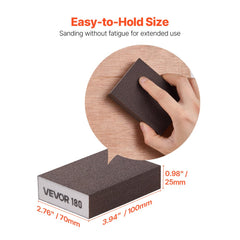 VEVOR Sanding Sponge, 4 Pcs, 60/80/120/220 Grit Assortment, Washable and Reusable Sanding Blocks for Dry & Wet Use