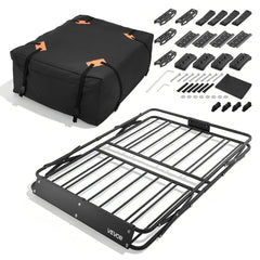 VEVOR Roof Rack Cargo Basket, 51 x 36 x 4 in, Heavy Duty Roof Top Carrier Basket with Folding Design, 200 lbs Capacity