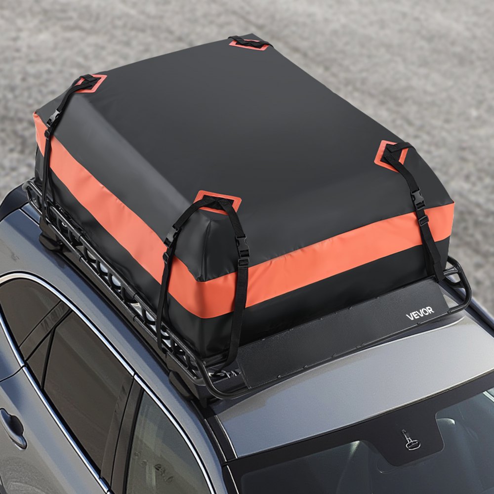 VEVOR Roof Rack Basket, 51 x 36 x 4.1 in, Universal Rooftop Cargo Carrier with 1120 x 870 x 260 mm Cargo Bag, Net