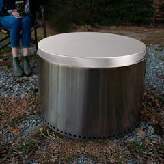 VEVOR Fire Pit Cover Lid, 27" Portable Firepit Spark Screen,Stainless Steel Steel Metal Cover, Easy-Opening Outdoor