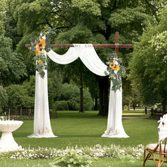 VEVOR Artificial Wedding Arch Flowers Kit, Yellow Wedding Arch Flowers with Drapes Kit (Pack of 3) - 2 Pcs Floral