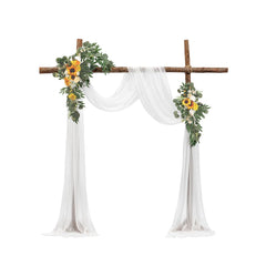 VEVOR Artificial Wedding Arch Flowers Kit, Yellow Wedding Arch Flowers with Drapes Kit (Pack of 3) - 2 Pcs Floral