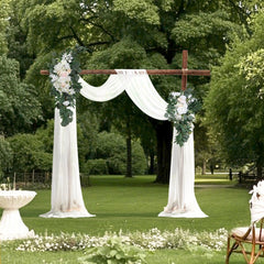 VEVOR Artificial Wedding Arch Flowers Kit, White Wedding Arch Flowers with Drapes Kit (Pack of 4) - 2 Pcs Floral
