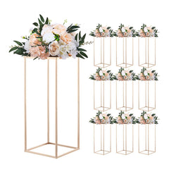 VEVOR Wedding Flower Stand, 10PCS 23.62-inch Column Flower Stand, Floral Stands with Metal Laminate, Rectangular Floral