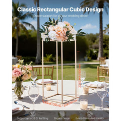 VEVOR Wedding Flower Stand, 10PCS 23.62-inch Column Flower Stand, Floral Stands with Acrylic Laminate, Rectangular