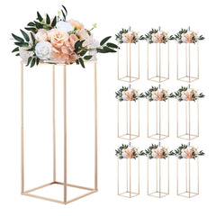 VEVOR Wedding Flower Stand, 10PCS 23.62-inch Column Flower Stand, Floral Stands with Acrylic Laminate, Rectangular