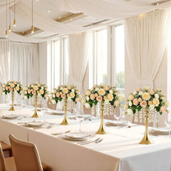 VEVOR 20 PCS Wedding Flower Vase, 13.4 in Tall Flower Table Centerpieces, Crystal Banquet Vases Easy Installation