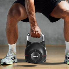VEVOR Kettlebell, Adjustable Kettlebell with 7 Weight Levels (5, 11.5, 18, 24.5, 31, 37.5, 44 lbs), Die-Cast Aluminum