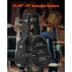 VEVOR Acoustic Guitar Hard Case, 43.31 in Gourd-Shaped Guitar Hard Case, With Lock Latch Key Handle, PVC Padding Soft