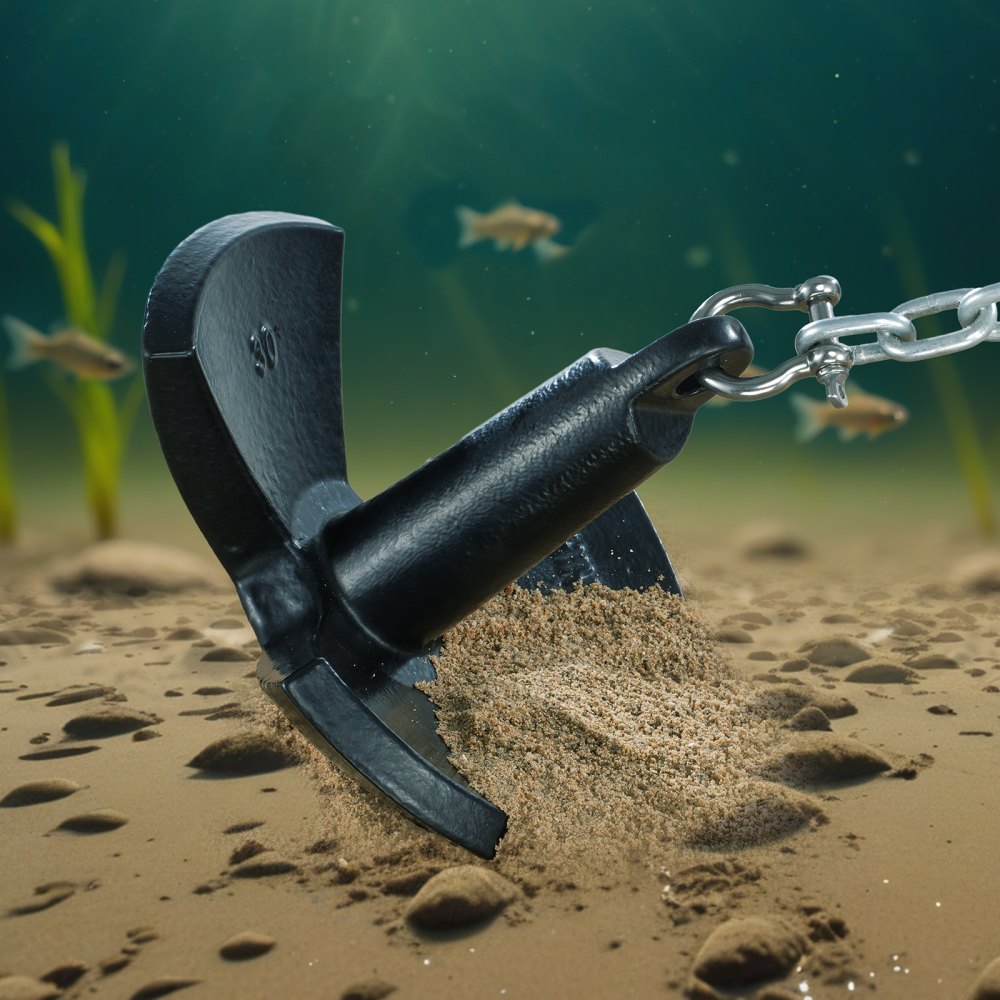 VEVOR River Anchor, 30 LBS Boat Anchor Cast Iron Black Vinyl-Coated, Marine Grade Mushroom Anchor for Boats Up To 30
