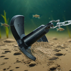 VEVOR River Anchor, 30 LBS Boat Anchor Cast Iron Black Vinyl-Coated, Marine Grade Mushroom Anchor for Boats Up To 30