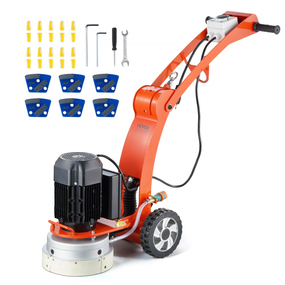VEVOR Electric Concrete Floor Grinder 10" Walk-Behind Grinder 1.7HP Concrete Floor Polisher, 1300W Grinding Machine