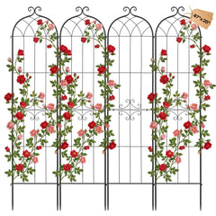 VEVOR Garden Trellis, 87 x 20 inch Rose Trellis, 4 Packs Garden Flower Rose Trellises with Powder-Coated Finish &