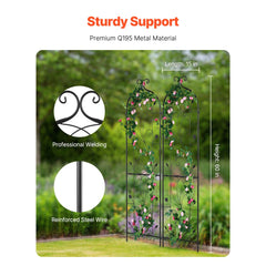 VEVOR Garden Trellis for Climbing Plants, 60 x 15 in, 2 Packs Rustproof Metal Garden Flower Trellis, Outdoor Climbing