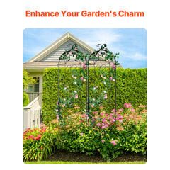 VEVOR Garden Trellis for Climbing Plants, 60 x 15 in, 2 Packs Rustproof Metal Garden Flower Trellis, Outdoor Climbing