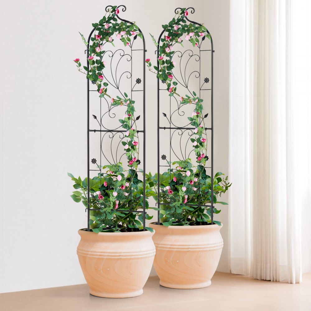 VEVOR Garden Trellis for Climbing Plants, 60 x 15 in, 2 Packs Rustproof Metal Garden Flower Trellis, Outdoor Climbing