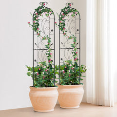 VEVOR Garden Trellis for Climbing Plants, 60 x 15 in, 2 Packs Rustproof Metal Garden Flower Trellis, Outdoor Climbing