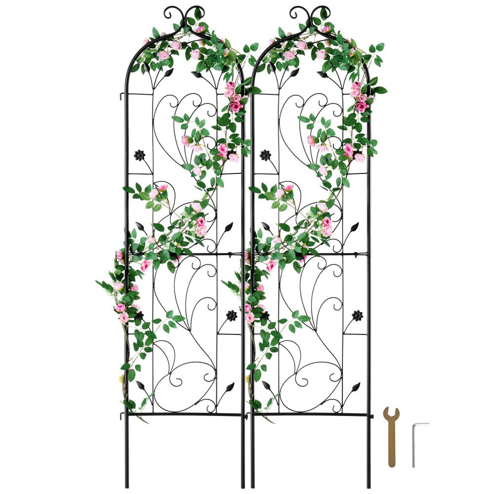 VEVOR Garden Trellis for Climbing Plants, 60 x 15 in, 2 Packs Rustproof Metal Garden Flower Trellis, Outdoor Climbing