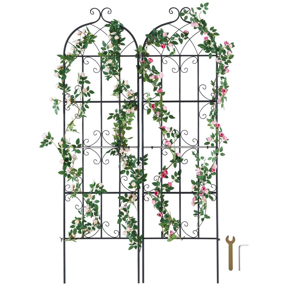 VEVOR Garden Trellis for Climbing Plants, 71 x 20 in, 2 Packs Rustproof Metal Garden Flower Trellis, Outdoor Climbing