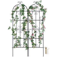VEVOR Garden Trellis for Climbing Plants, 71 x 20 in, 2 Packs Rustproof Metal Garden Flower Trellis, Outdoor Climbing