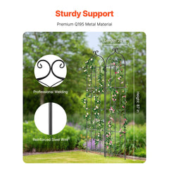 VEVOR Garden Trellis for Climbing Plants, 87 x 20 in, 2 Packs Rustproof Metal Garden Flower Trellis, Outdoor Climbing