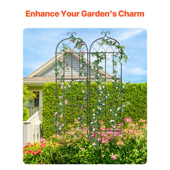 VEVOR Garden Trellis for Climbing Plants, 87 x 20 in, 2 Packs Rustproof Metal Garden Flower Trellis, Outdoor Climbing