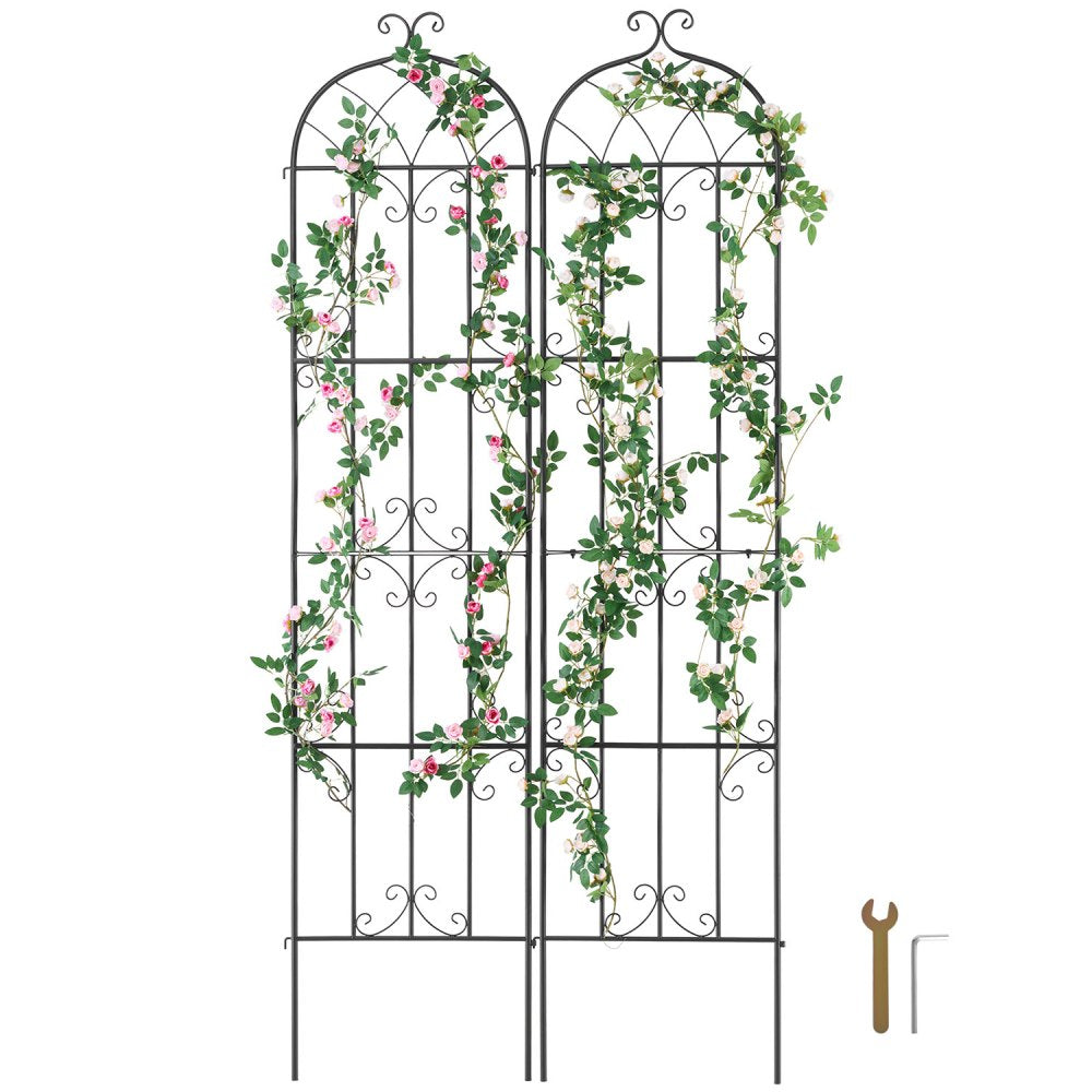 VEVOR Garden Trellis for Climbing Plants, 87 x 20 in, 2 Packs Rustproof Metal Garden Flower Trellis, Outdoor Climbing