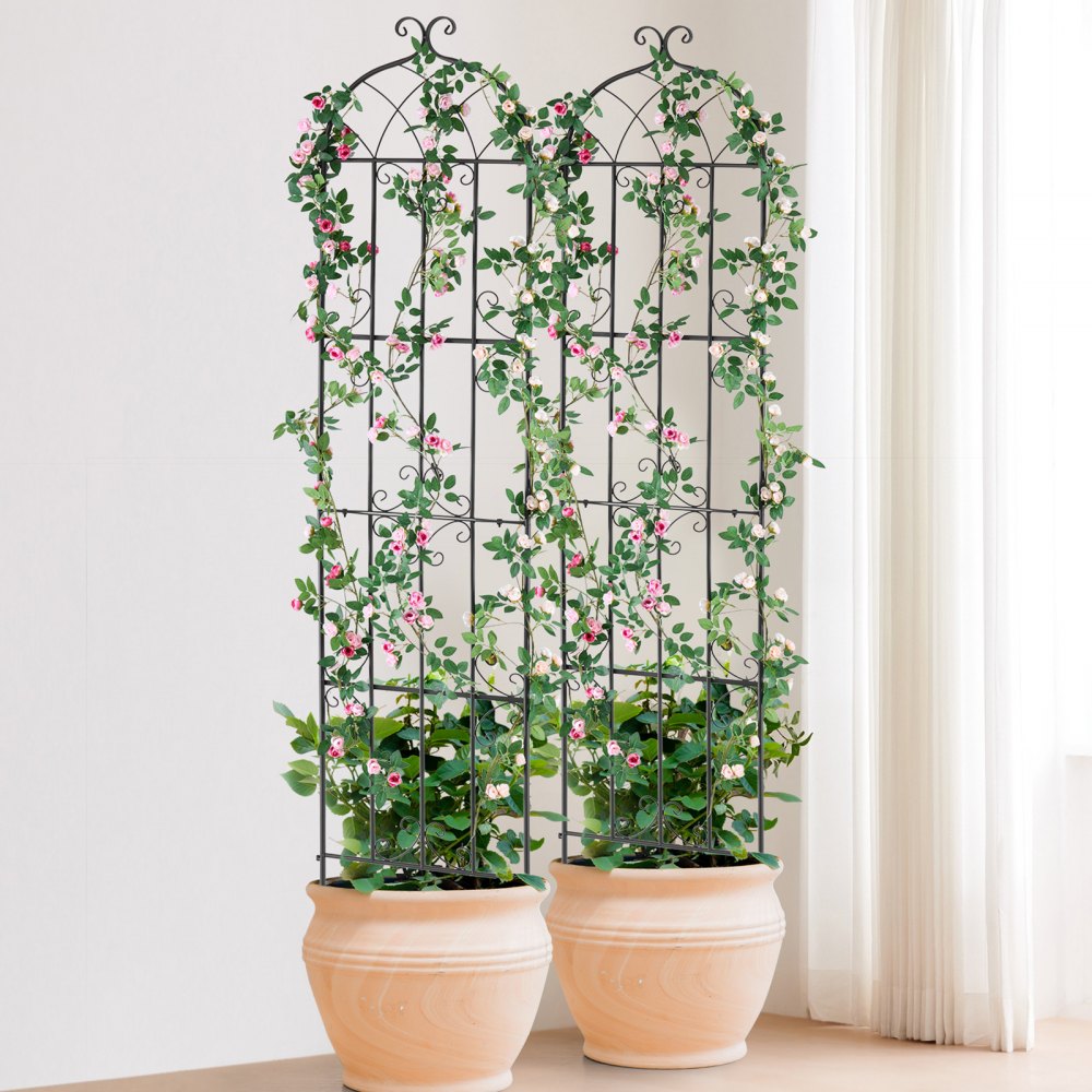 VEVOR Garden Trellis for Climbing Plants, 87 x 20 in, 4 Packs Rustproof Metal Garden Flower Trellis, Outdoor Climbing