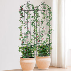 VEVOR Garden Trellis for Climbing Plants, 87 x 20 in, 4 Packs Rustproof Metal Garden Flower Trellis, Outdoor Climbing