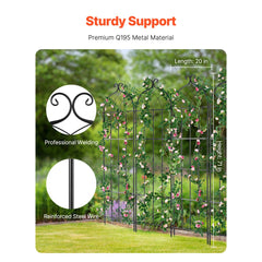 VEVOR Garden Trellis for Climbing Plants, 71 x 20 in, 6 Packs Rustproof Metal Garden Flower Trellis, Outdoor Climbing