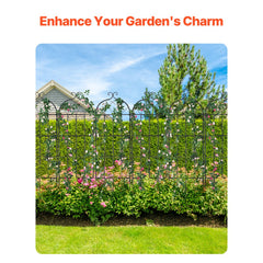 VEVOR Garden Trellis for Climbing Plants, 71 x 20 in, 6 Packs Rustproof Metal Garden Flower Trellis, Outdoor Climbing