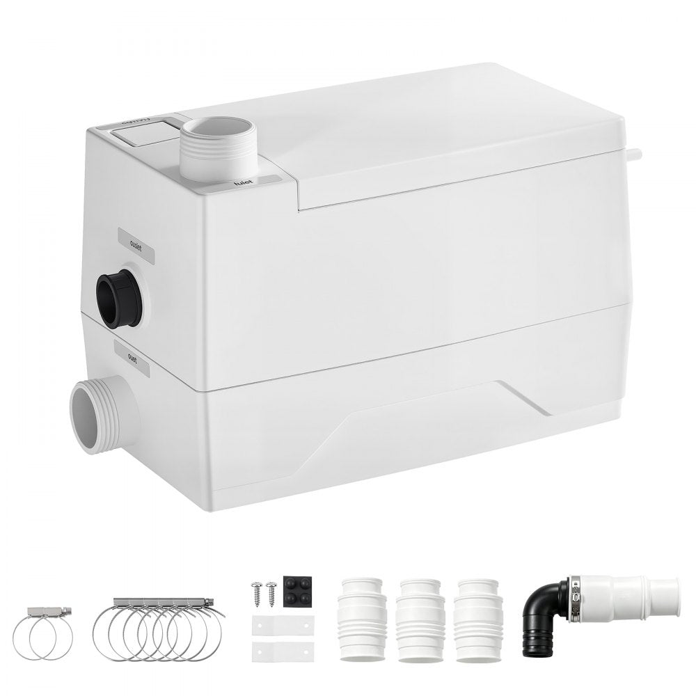 VEVOR Utility Sink Pump 350W 7200L/h Flow 26.2 ft / 8 m Head Drain Pump, Waste Water Disposal Machine with 3 Inlets