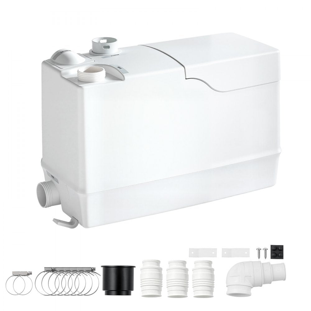 VEVOR Utility Sink Pump 800W 12000L/h Flow 32.8 ft/10 m Head Macerator Pump, Waste Water Disposal Macerating Machine
