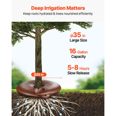VEVOR Tree Watering Rings, 4 Pcs 16 Gallons Tree Watering Bags, 6-9 Hours Slow Release, Refillable Planting Water Bags